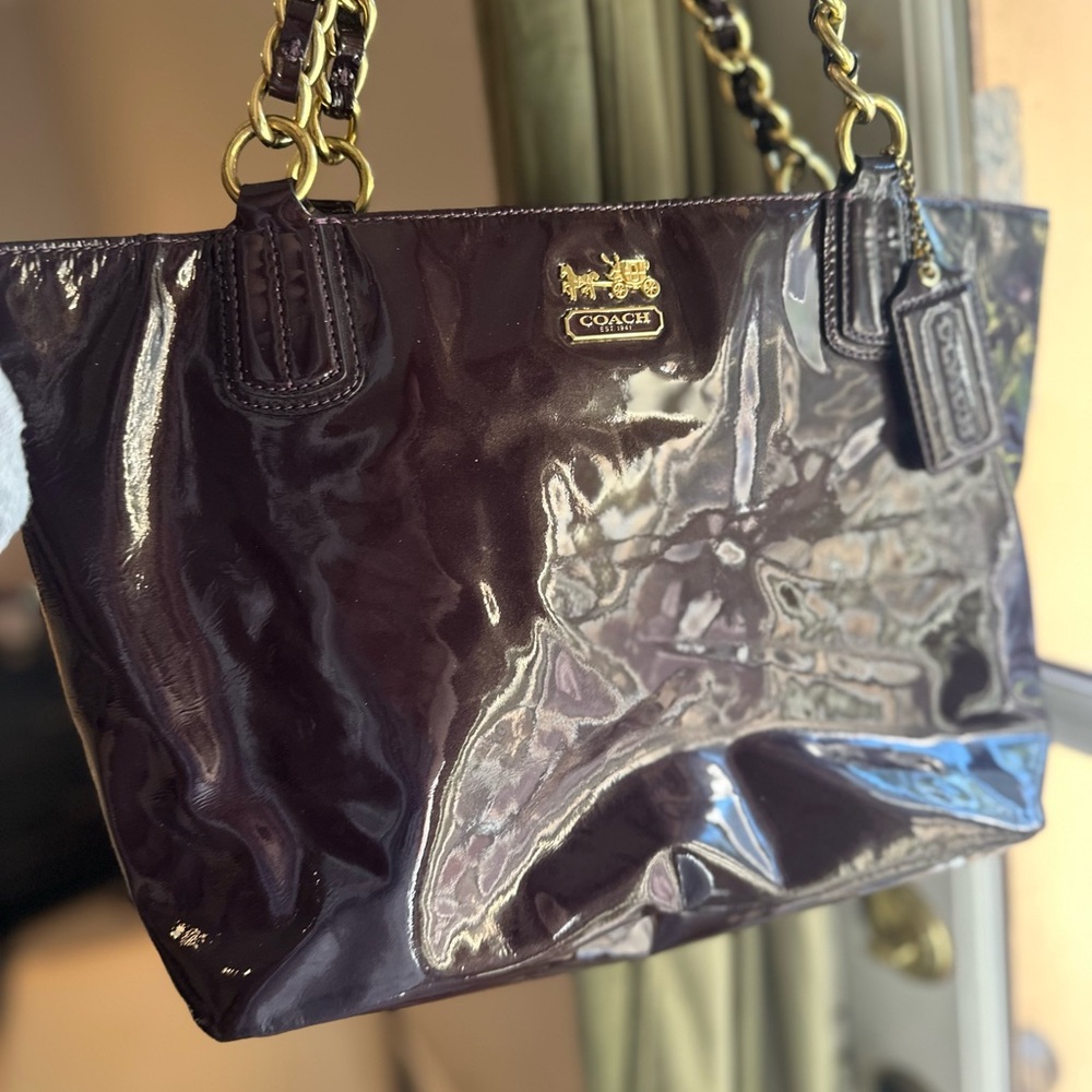 Coach Shiny Purple Shoulder Bag
